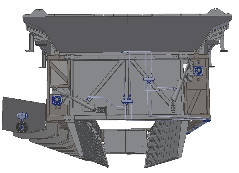 Modelo 3D da tropicalização do projeto de uma bandeja de filttragem